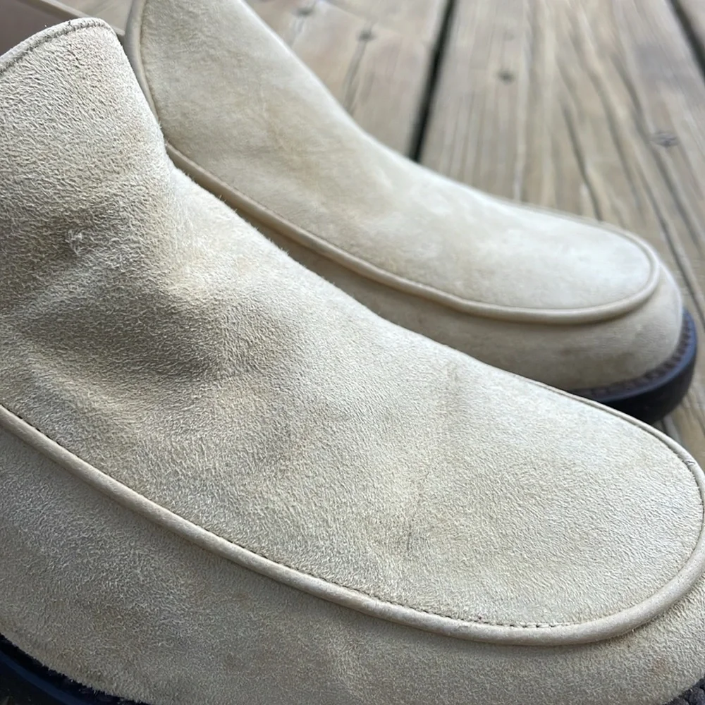 Enzo Angiolini SUEDE Cream Slip-On heels, size 8M - Picture 9 of 10